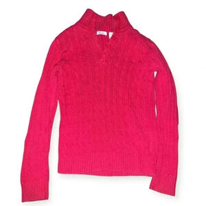Liz Claiborne Women's Small Cable Knit Cotton Blend Sweater